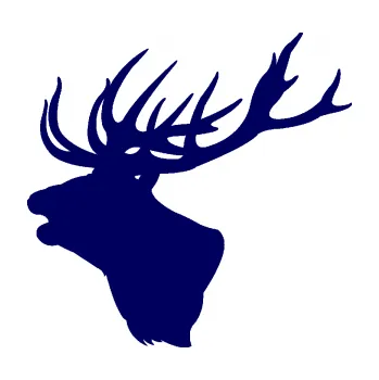 Samolepící dekorace Jelen 001 levá silueta hlavy (23 - tmavě modrá) SAMOLEPKA NA AUTO, NÁLEPKA, FÓLIE, POLEP, TUNING, VLASTNÍ TEXT, TISK, AUTOSAMOLEPKY.cz, POLEPY, OBRÁZEK, LOGO, 3D STICKERS