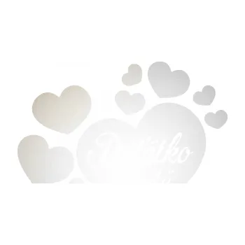 Polep vozidla SAMOLEPKA Dítě v autě 092 nápis děťátko v autě se srdíčky (82 - odrazková reflexní bílá) NA AUTO, NÁLEPKA, FÓLIE, POLEP, TUNING, VLASTNÍ TEXT, TISK, AUTOSAMOLEPKY.cz, POLEPY, OBRÁZEK, LOGO, SAMOLEPKY