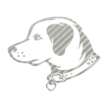 Polep vozidla Pes 058 levá (52 - 3D karbon stříbrný) SAMOLEPKA NA AUTO, NÁLEPKA, FÓLIE, POLEP, TUNING, VLASTNÍ TEXT, TISK, AUTOSAMOLEPKY.cz, POLEPY, OBRÁZEK, LOGO, 3D STICKERS