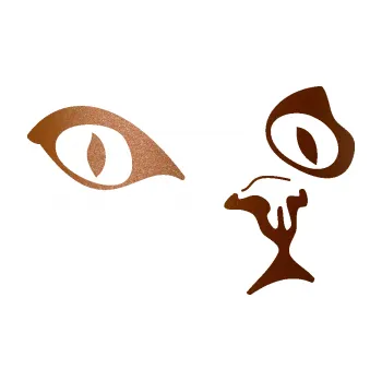 Samolepící dekorace Kočka 010 pravá (44 - měděná metalíza) SAMOLEPKA NA AUTO, NÁLEPKA, FÓLIE, POLEP, TUNING, VLASTNÍ TEXT, TISK, AUTOSAMOLEPKY.cz, POLEPY, OBRÁZEK, LOGO, 3D STICKERS