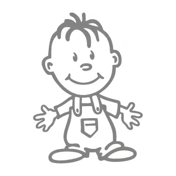 Samolepicí dekorace na vozidlo Dítě v autě 028 pravá chlapec (17 - šedá) SAMOLEPKA NA AUTO, NÁLEPKA, FÓLIE, POLEP, TUNING, VLASTNÍ TEXT, TISK, AUTOSAMOLEPKY.cz, POLEPY, OBRÁZEK, LOGO, 3D STICKERS