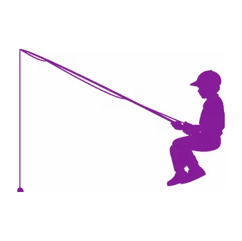 Polep vozidla SAMOLEPKA Rybář 011 levá chlapec s prutem (14 - fialová) NA AUTO, NÁLEPKA, FÓLIE, POLEP, TUNING, VLASTNÍ TEXT, TISK, AUTOSAMOLEPKY.cz, POLEPY, OBRÁZEK, LOGO, SAMOLEPKY