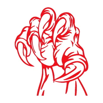 Samolepicí dekorace na vozidlo Drápy 002 levá (10 - červená) SAMOLEPKA NA AUTO, NÁLEPKA, FÓLIE, POLEP, TUNING, VLASTNÍ TEXT, TISK, AUTOSAMOLEPKY.cz, POLEPY, OBRÁZEK, LOGO, 3D STICKERS