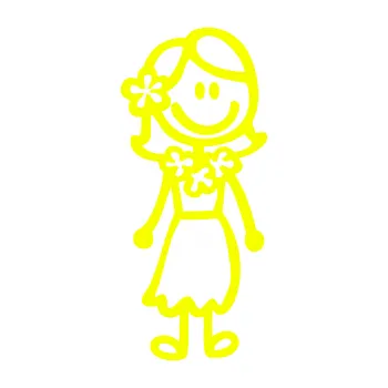 samolepka Cartoon family máma Hawaii (70 - Fluorescentní žlutá) SAMOLEPKA NA AUTO, NÁLEPKA, FÓLIE, POLEP, TUNING, VLASTNÍ TEXT, TISK, AUTOSAMOLEPKY.cz, POLEPY, OBRÁZEK, LOGO, 3D STICKERS