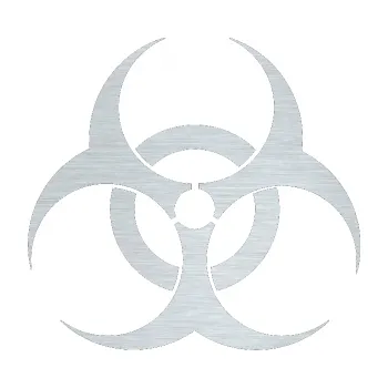 samolepka Biohazard (61 - škrábaný hliník) SAMOLEPKA NA AUTO, NÁLEPKA, FÓLIE, POLEP, TUNING, VLASTNÍ TEXT, TISK, AUTOSAMOLEPKY.cz, POLEPY, OBRÁZEK, LOGO, 3D STICKERS