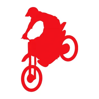 Samolepící dekorace SAMOLEPKA Motorka 016 levá motokros (10 - červená) NA AUTO, NÁLEPKA, FÓLIE, POLEP, TUNING, VLASTNÍ TEXT, TISK, AUTOSAMOLEPKY.cz, POLEPY, OBRÁZEK, LOGO, SAMOLEPKY