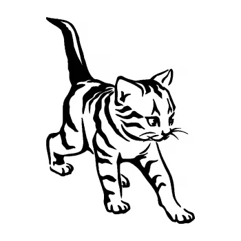 Samolepící dekorace SAMOLEPKA Koťátko 004 pravá (01 - černá) NA AUTO, NÁLEPKA, FÓLIE, POLEP, TUNING, VLASTNÍ TEXT, TISK, AUTOSAMOLEPKY.cz, POLEPY, OBRÁZEK, LOGO, SAMOLEPKY