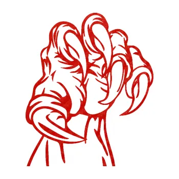 Samolepicí dekorace na vozidlo Drápy 002 pravá (53 - 3D karbon červený) SAMOLEPKA NA AUTO, NÁLEPKA, FÓLIE, POLEP, TUNING, VLASTNÍ TEXT, TISK, AUTOSAMOLEPKY.cz, POLEPY, OBRÁZEK, LOGO, 3D STICKERS