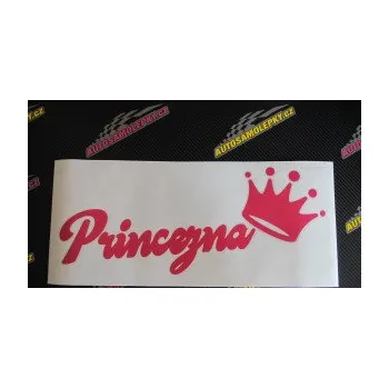 Polep vozidla SAMOLEPKA Princezna s korunkou 001 nápis (10 - červená) NA AUTO, NÁLEPKA, FÓLIE, POLEP, TUNING, VLASTNÍ TEXT, TISK, AUTOSAMOLEPKY.cz, POLEPY, OBRÁZEK, LOGO, SAMOLEPKY