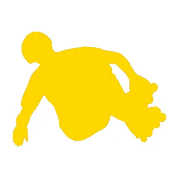 Samolepicí dekorace na vozidlo Bruslař 001 pravá (13 - jasně žlutá) SAMOLEPKA NA AUTO, NÁLEPKA, FÓLIE, POLEP, TUNING, VLASTNÍ TEXT, TISK, AUTOSAMOLEPKY.cz, POLEPY, OBRÁZEK, LOGO, 3D STICKERS