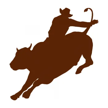 Samolepící dekorace Rodeo 001 levá kovboj s býkem (15 - hnědá) SAMOLEPKA NA AUTO, NÁLEPKA, FÓLIE, POLEP, TUNING, VLASTNÍ TEXT, TISK, AUTOSAMOLEPKY.cz, POLEPY, OBRÁZEK, LOGO, 3D STICKERS