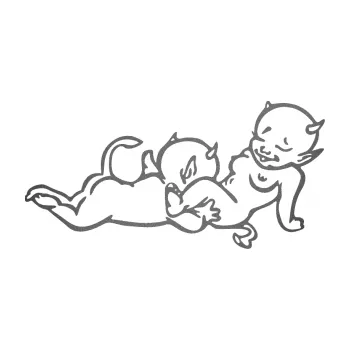 Samolepicí dekorace na vozidlo Čertíci 003 pravá (41 - grafitová metalíza) SAMOLEPKA NA AUTO, NÁLEPKA, FÓLIE, POLEP, TUNING, VLASTNÍ TEXT, TISK, AUTOSAMOLEPKY.cz, POLEPY, OBRÁZEK, LOGO, 3D STICKERS