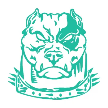 Samolepicí dekorace na vozidlo Pitbull hlava 005 levá (25 - tyrkysová) SAMOLEPKA NA AUTO, NÁLEPKA, FÓLIE, POLEP, TUNING, VLASTNÍ TEXT, TISK, AUTOSAMOLEPKY.cz, POLEPY, OBRÁZEK, LOGO, 3D STICKERS