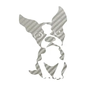 samolepka Pes 135 pravá bostonský teriér (52 - 3D karbon stříbrný) SAMOLEPKA NA AUTO, NÁLEPKA, FÓLIE, POLEP, TUNING, VLASTNÍ TEXT, TISK, AUTOSAMOLEPKY.cz, POLEPY, OBRÁZEK, LOGO, 3D STICKERS