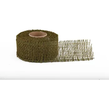 Stuha Jutová stuha 5 cm, 5 m, zelená