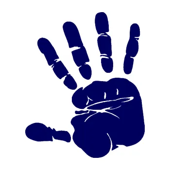 Samolepící dekorace SAMOLEPKA Otisk ruky levá (23 - tmavě modrá) NA AUTO, NÁLEPKA, FÓLIE, POLEP, TUNING, VLASTNÍ TEXT, TISK, AUTOSAMOLEPKY.cz, POLEPY, OBRÁZEK, LOGO, SAMOLEPKY