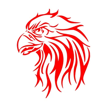 Samolepicí dekorace na vozidlo Orel 002 levá (74 - Fluorescentní červená) SAMOLEPKA NA AUTO, NÁLEPKA, FÓLIE, POLEP, TUNING, VLASTNÍ TEXT, TISK, AUTOSAMOLEPKY.cz, POLEPY, OBRÁZEK, LOGO, 3D STICKERS