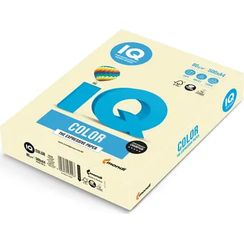 Kancelář Barevný papír IQ BE66, A4 80g pastelová vanilková 1bal/500 listů