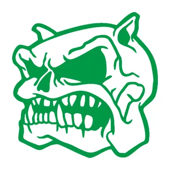 Samolepicí dekorace na vozidlo Pitbull lebka levá (12 - zelená) SAMOLEPKA NA AUTO, NÁLEPKA, FÓLIE, POLEP, TUNING, VLASTNÍ TEXT, TISK, AUTOSAMOLEPKY.cz, POLEPY, OBRÁZEK, LOGO, 3D STICKERS