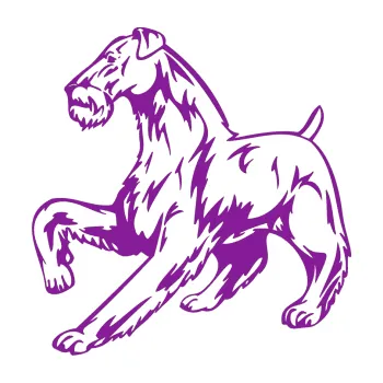 Polep vozidla SAMOLEPKA Pes 004 levá Knírač (14 - fialová) NA AUTO, NÁLEPKA, FÓLIE, POLEP, TUNING, VLASTNÍ TEXT, TISK, AUTOSAMOLEPKY.cz, POLEPY, OBRÁZEK, LOGO, SAMOLEPKY