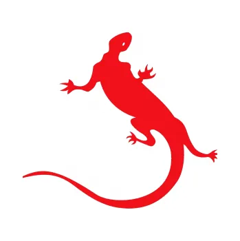 Samolepící dekorace SAMOLEPKA Ještěrka 004 levá (10 - červená) NA AUTO, NÁLEPKA, FÓLIE, POLEP, TUNING, VLASTNÍ TEXT, TISK, AUTOSAMOLEPKY.cz, POLEPY, OBRÁZEK, LOGO, SAMOLEPKY