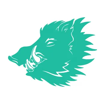 Samolepící dekorace SAMOLEPKA Divoké prase 001 levá kanec hlava (25 - tyrkysová) NA AUTO, NÁLEPKA, FÓLIE, POLEP, TUNING, VLASTNÍ TEXT, TISK, AUTOSAMOLEPKY.cz, POLEPY, OBRÁZEK, LOGO, SAMOLEPKY