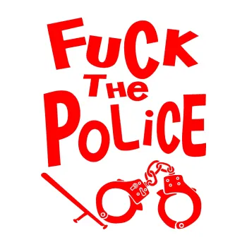Polep vozidla SAMOLEPKA Fuck the police 002 (74 - Fluorescentní červená) NA AUTO, NÁLEPKA, FÓLIE, POLEP, TUNING, VLASTNÍ TEXT, TISK, AUTOSAMOLEPKY.cz, POLEPY, OBRÁZEK, LOGO, SAMOLEPKY
