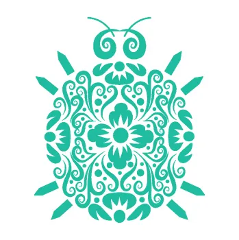 Samolepící dekorace Interiér 016 brouček květiny (25 - tyrkysová) SAMOLEPKA NA AUTO, NÁLEPKA, FÓLIE, POLEP, TUNING, VLASTNÍ TEXT, TISK, AUTOSAMOLEPKY.cz, POLEPY, OBRÁZEK, LOGO, 3D STICKERS