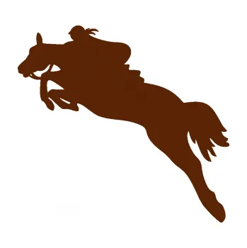 Samolepící dekorace Kůň 084 levá s jezdkyní (15 - hnědá) SAMOLEPKA NA AUTO, NÁLEPKA, FÓLIE, POLEP, TUNING, VLASTNÍ TEXT, TISK, AUTOSAMOLEPKY.cz, POLEPY, OBRÁZEK, LOGO, 3D STICKERS