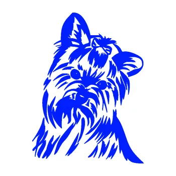 Polep vozidla Pes 147 pravá Jorkšírský teriér (19 - modrá dynamic) SAMOLEPKA NA AUTO, NÁLEPKA, FÓLIE, POLEP, TUNING, VLASTNÍ TEXT, TISK, AUTOSAMOLEPKY.cz, POLEPY, OBRÁZEK, LOGO, 3D STICKERS