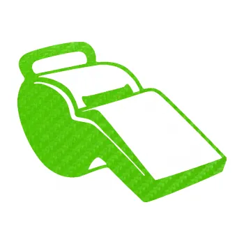 Samolepicí dekorace na vozidlo Píšťalka 001 pravá (58 - 3D karbon zelený kawasaki) SAMOLEPKA NA AUTO, NÁLEPKA, FÓLIE, POLEP, TUNING, VLASTNÍ TEXT, TISK, AUTOSAMOLEPKY.cz, POLEPY, OBRÁZEK, LOGO, 3D STICKERS