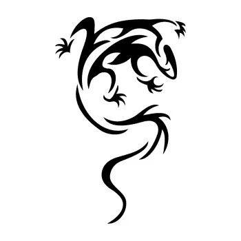 Samolepící dekorace SAMOLEPKA Ještěrka 008 pravá (01 - černá) NA AUTO, NÁLEPKA, FÓLIE, POLEP, TUNING, VLASTNÍ TEXT, TISK, AUTOSAMOLEPKY.cz, POLEPY, OBRÁZEK, LOGO, SAMOLEPKY