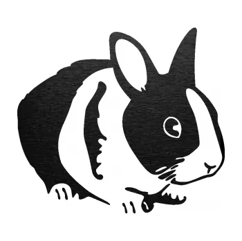 Samolepící dekorace SAMOLEPKA Králík 002 pravá zakrslý králíček (63 - škrábaný kov černý) NA AUTO, NÁLEPKA, FÓLIE, POLEP, TUNING, VLASTNÍ TEXT, TISK, AUTOSAMOLEPKY.cz, POLEPY, OBRÁZEK, LOGO, SAMOLEPKY