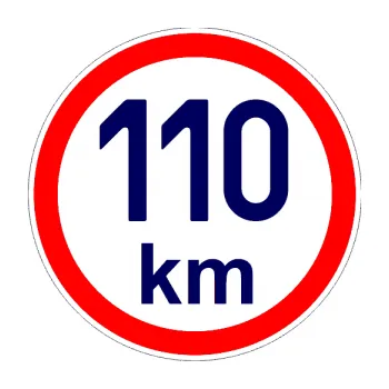 samolepka Maximální rychlost 110km - nejvyšší konstrukční rychlost (23 - tmavě modrá) SAMOLEPKA NA AUTO, NÁLEPKA, FÓLIE, POLEP, TUNING, VLASTNÍ TEXT, TISK, AUTOSAMOLEPKY.cz, POLEPY, OBRÁZEK, LOGO, 3D STICKERS