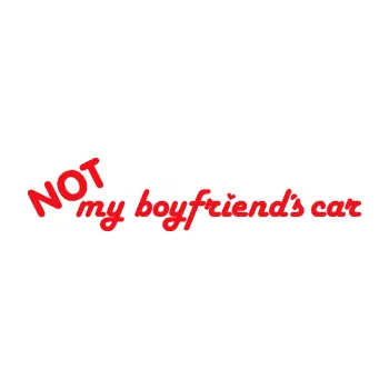 Polep vozidla SAMOLEPKA Not my boyfriends car (10 - červená) NA AUTO, NÁLEPKA, FÓLIE, POLEP, TUNING, VLASTNÍ TEXT, TISK, AUTOSAMOLEPKY.cz, POLEPY, OBRÁZEK, LOGO, SAMOLEPKY
