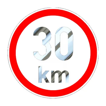 samolepka Maximální rychlost 30km - nejvyšší konstrukční rychlost (80 - chrom fólie stříbrná zrcadlová) SAMOLEPKA NA AUTO, NÁLEPKA, FÓLIE, POLEP, TUNING, VLASTNÍ TEXT, TISK, AUTOSAMOLEPKY.cz, POLEPY, OBRÁZEK, LOGO, 3D STICKERS