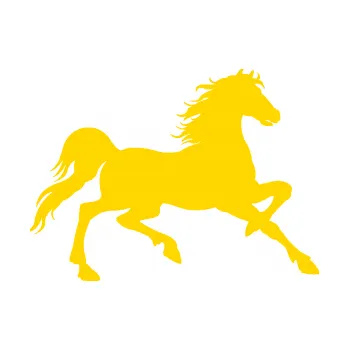 Samolepící dekorace Kůň 037 pravá (13 - jasně žlutá) SAMOLEPKA NA AUTO, NÁLEPKA, FÓLIE, POLEP, TUNING, VLASTNÍ TEXT, TISK, AUTOSAMOLEPKY.cz, POLEPY, OBRÁZEK, LOGO, 3D STICKERS