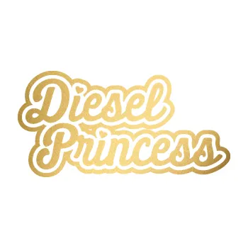 Polep vozidla SAMOLEPKA Diesel princess nápis (43 - zlatá metalíza) NA AUTO, NÁLEPKA, FÓLIE, POLEP, TUNING, VLASTNÍ TEXT, TISK, AUTOSAMOLEPKY.cz, POLEPY, OBRÁZEK, LOGO, SAMOLEPKY