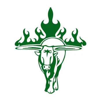 Samolepicí dekorace na vozidlo Animal flames 050 levá býk (20 - tmavě zelená) SAMOLEPKA NA AUTO, NÁLEPKA, FÓLIE, POLEP, TUNING, VLASTNÍ TEXT, TISK, AUTOSAMOLEPKY.cz, POLEPY, OBRÁZEK, LOGO, 3D STICKERS