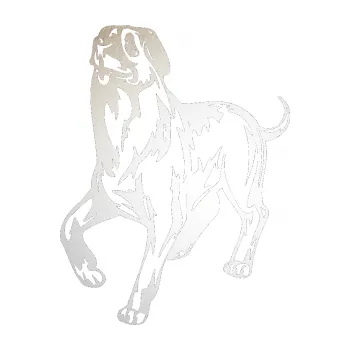 Polep vozidla SAMOLEPKA Pes 047 levá (82 - odrazková reflexní bílá) NA AUTO, NÁLEPKA, FÓLIE, POLEP, TUNING, VLASTNÍ TEXT, TISK, AUTOSAMOLEPKY.cz, POLEPY, OBRÁZEK, LOGO, SAMOLEPKY