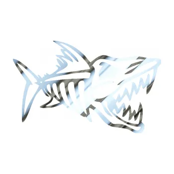 Samolepicí dekorace na vozidlo Ryba kostra 002 pravá (80 - chrom fólie stříbrná zrcadlová) SAMOLEPKA NA AUTO, NÁLEPKA, FÓLIE, POLEP, TUNING, VLASTNÍ TEXT, TISK, AUTOSAMOLEPKY.cz, POLEPY, OBRÁZEK, LOGO, 3D STICKERS