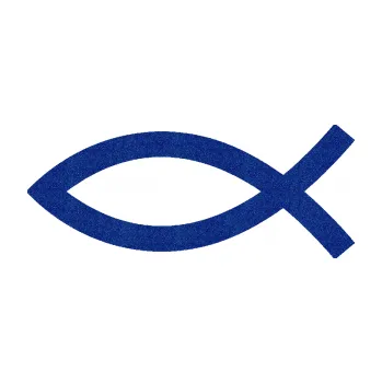 samolepka Jesus rybička 002 křesťanský symbol (89 - Ultra Metalic modrá tmavá) SAMOLEPKA NA AUTO, NÁLEPKA, FÓLIE, POLEP, TUNING, VLASTNÍ TEXT, TISK, AUTOSAMOLEPKY.cz, POLEPY, OBRÁZEK, LOGO, 3D STICKERS