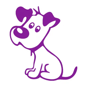 Polep vozidla SAMOLEPKA Pes 155 levá (14 - fialová) NA AUTO, NÁLEPKA, FÓLIE, POLEP, TUNING, VLASTNÍ TEXT, TISK, AUTOSAMOLEPKY.cz, POLEPY, OBRÁZEK, LOGO, SAMOLEPKY