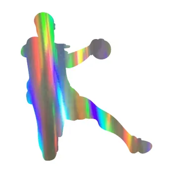 Samolepicí dekorace na vozidlo Házená 003 levá hráč (93 - Holografická) SAMOLEPKA NA AUTO, NÁLEPKA, FÓLIE, POLEP, TUNING, VLASTNÍ TEXT, TISK, AUTOSAMOLEPKY.cz, POLEPY, OBRÁZEK, LOGO, 3D STICKERS