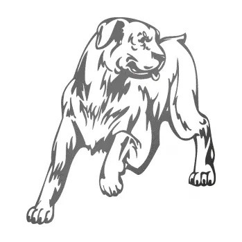 Polep vozidla SAMOLEPKA Pes 020 levá (41 - grafitová metalíza) NA AUTO, NÁLEPKA, FÓLIE, POLEP, TUNING, VLASTNÍ TEXT, TISK, AUTOSAMOLEPKY.cz, POLEPY, OBRÁZEK, LOGO, SAMOLEPKY