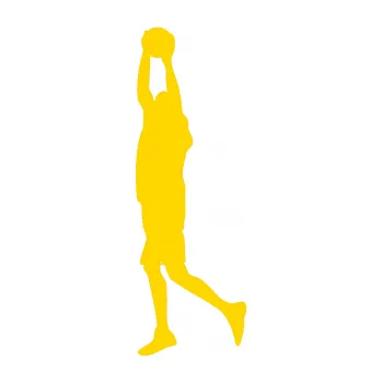 Samolepicí dekorace na vozidlo Basketbal 011 levá (13 - jasně žlutá) SAMOLEPKA NA AUTO, NÁLEPKA, FÓLIE, POLEP, TUNING, VLASTNÍ TEXT, TISK, AUTOSAMOLEPKY.cz, POLEPY, OBRÁZEK, LOGO, 3D STICKERS