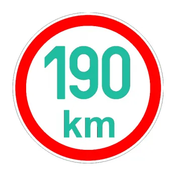 samolepka Maximální rychlost 190km - nejvyšší konstrukční rychlost (25 - tyrkysová) SAMOLEPKA NA AUTO, NÁLEPKA, FÓLIE, POLEP, TUNING, VLASTNÍ TEXT, TISK, AUTOSAMOLEPKY.cz, POLEPY, OBRÁZEK, LOGO, 3D STICKERS