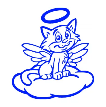 Samolepící dekorace SAMOLEPKA Kočka 020 pravá andílek na obláčku (19 - modrá dynamic) NA AUTO, NÁLEPKA, FÓLIE, POLEP, TUNING, VLASTNÍ TEXT, TISK, AUTOSAMOLEPKY.cz, POLEPY, OBRÁZEK, LOGO, SAMOLEPKY