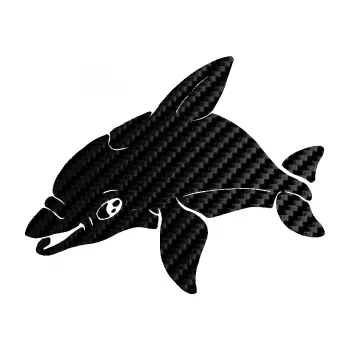 Samolepící dekorace Delfín 003 levá (50 - 3D karbon černý) SAMOLEPKA NA AUTO, NÁLEPKA, FÓLIE, POLEP, TUNING, VLASTNÍ TEXT, TISK, AUTOSAMOLEPKY.cz, POLEPY, OBRÁZEK, LOGO, 3D STICKERS