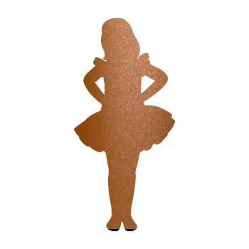 samolepka Děti silueta 011 levá holčička tanečnice (44 - měděná metalíza) SAMOLEPKA NA AUTO, NÁLEPKA, FÓLIE, POLEP, TUNING, VLASTNÍ TEXT, TISK, AUTOSAMOLEPKY.cz, POLEPY, OBRÁZEK, LOGO, 3D STICKERS